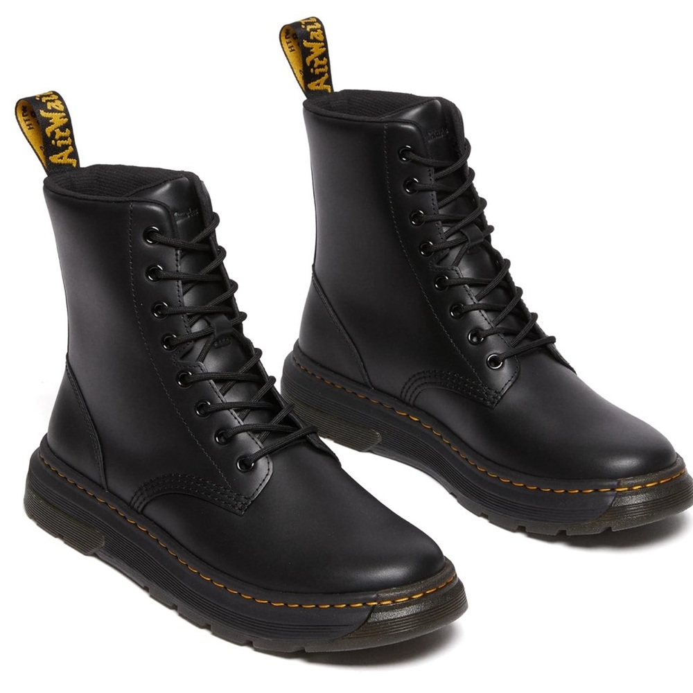Dr. Martens Crewson Black Leather Boots - US men 11/ladies 12